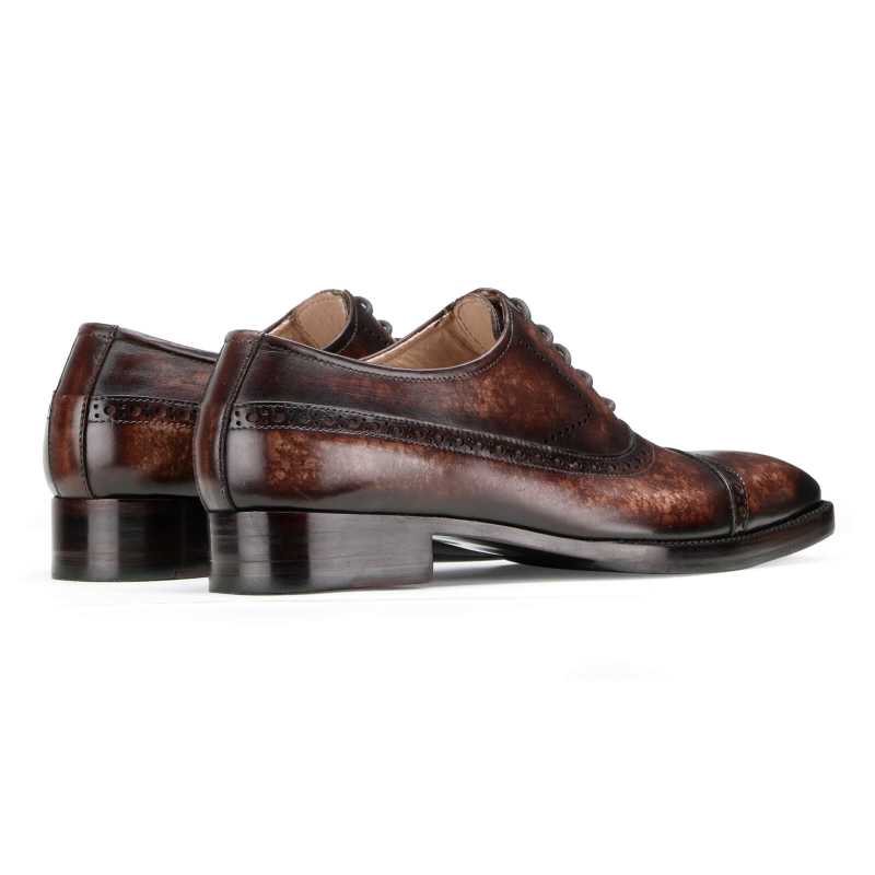Matt Marble-Finish Oxfords in Brown
