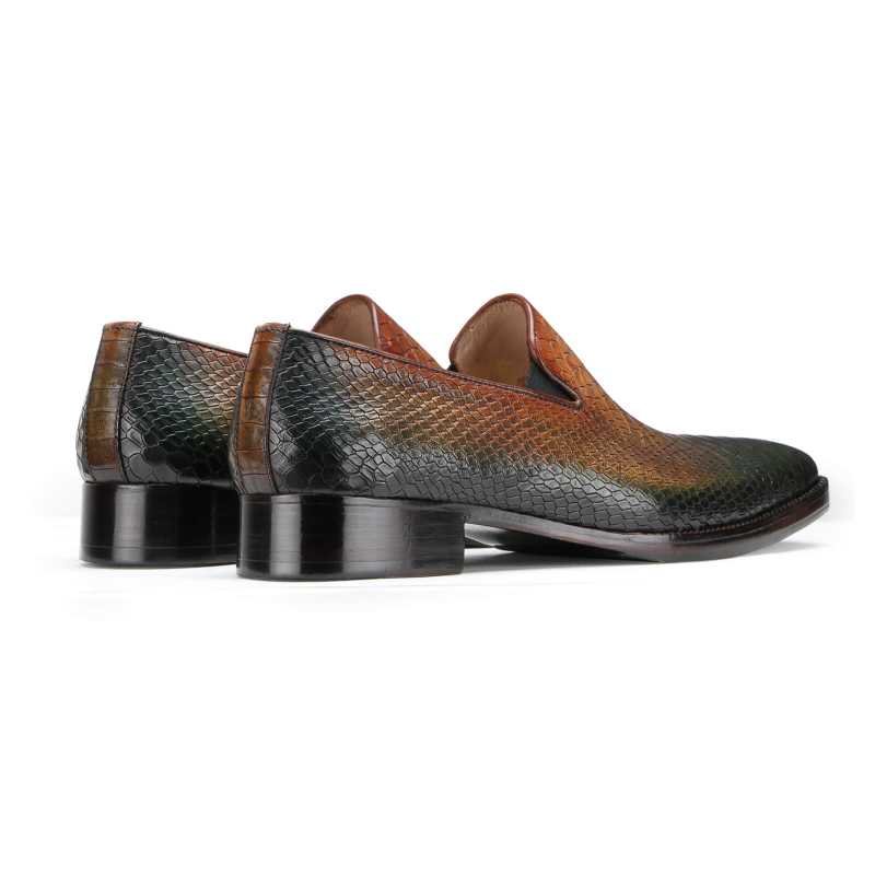Serpent Loafers in Olive-Tan