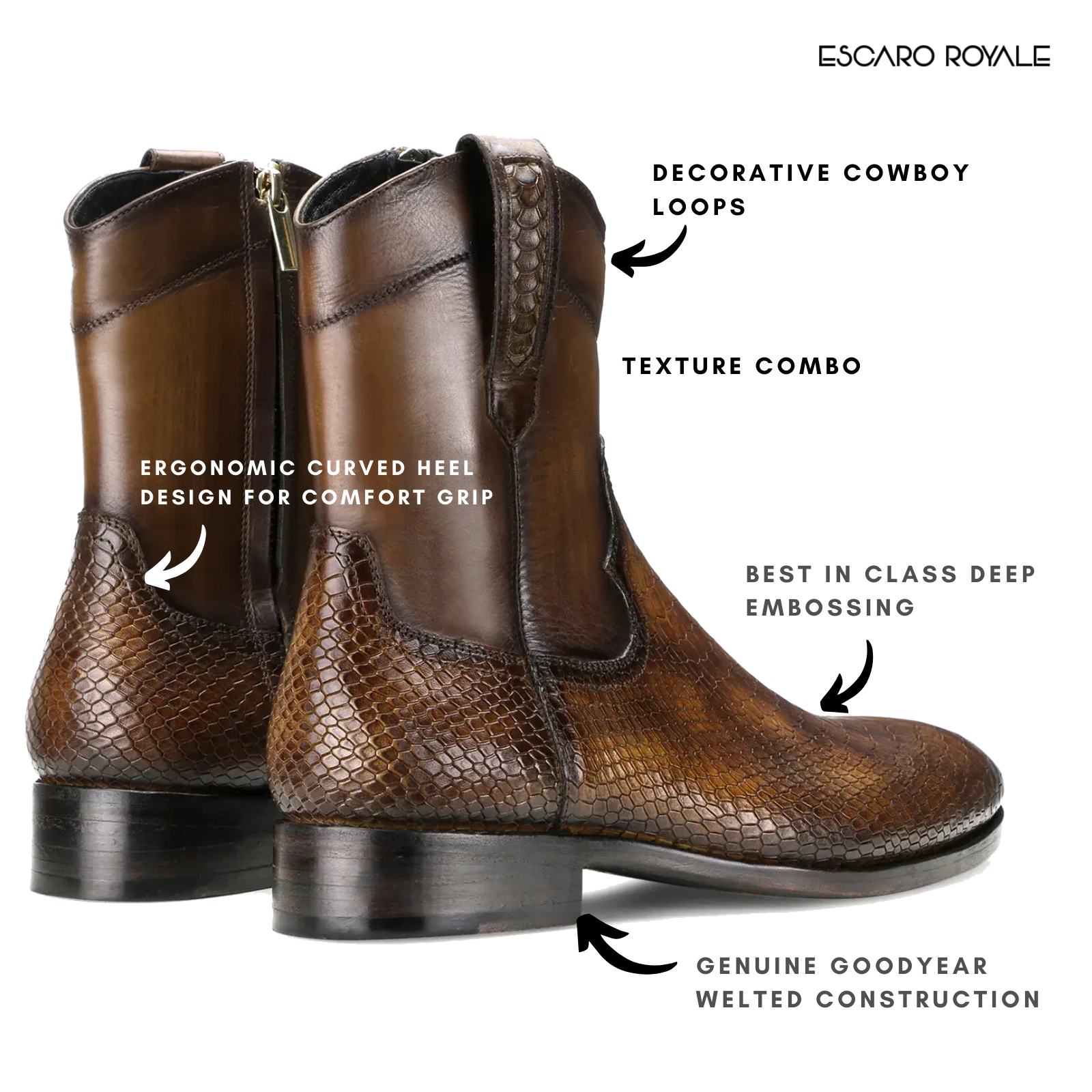 Escaro Royale Goodyear Welted Walter Cowboy Boots