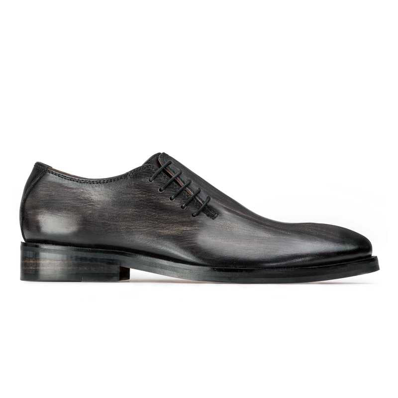 Ashwood Side Laceup Wholecut Oxfords in Black-Gray