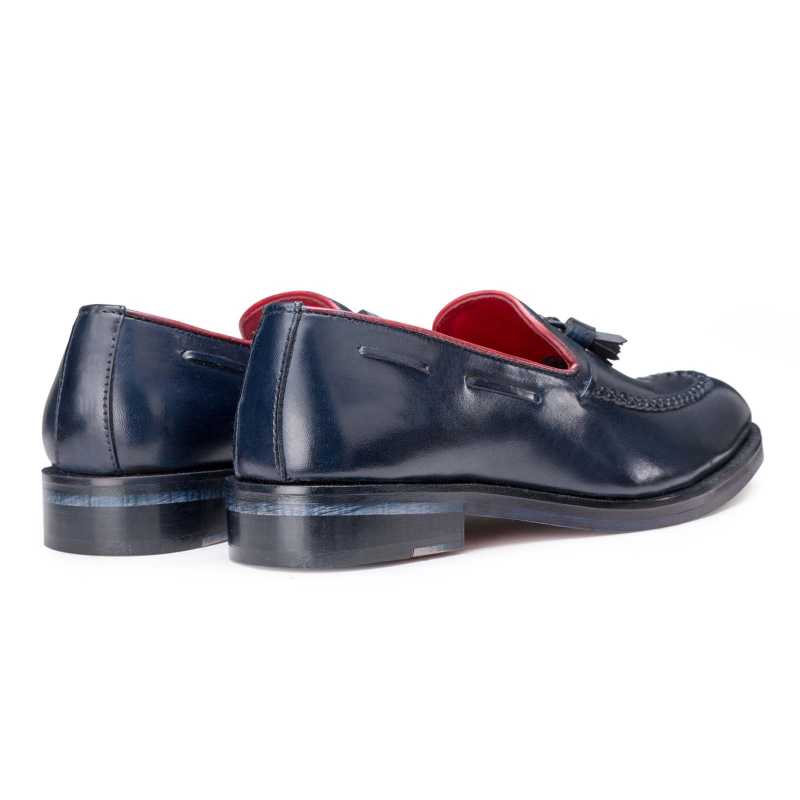 The Blue Braided Tassel Designer Loafer - men's shoes, view 3