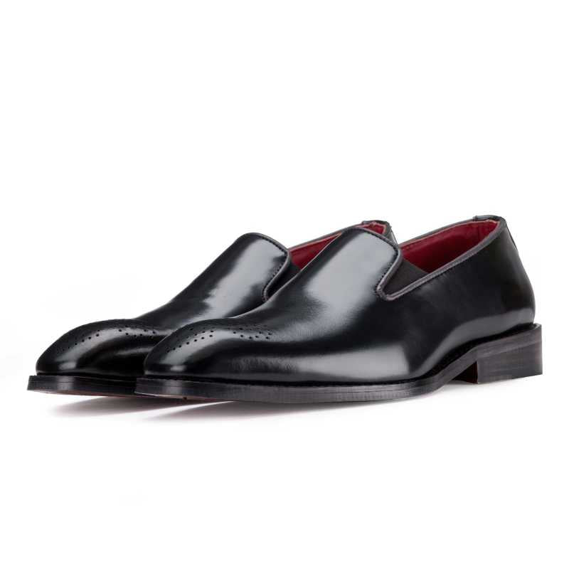 Black Medallion Slipons