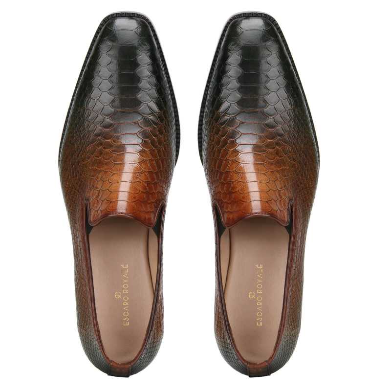 Serpent Loafers in Olive-Tan
