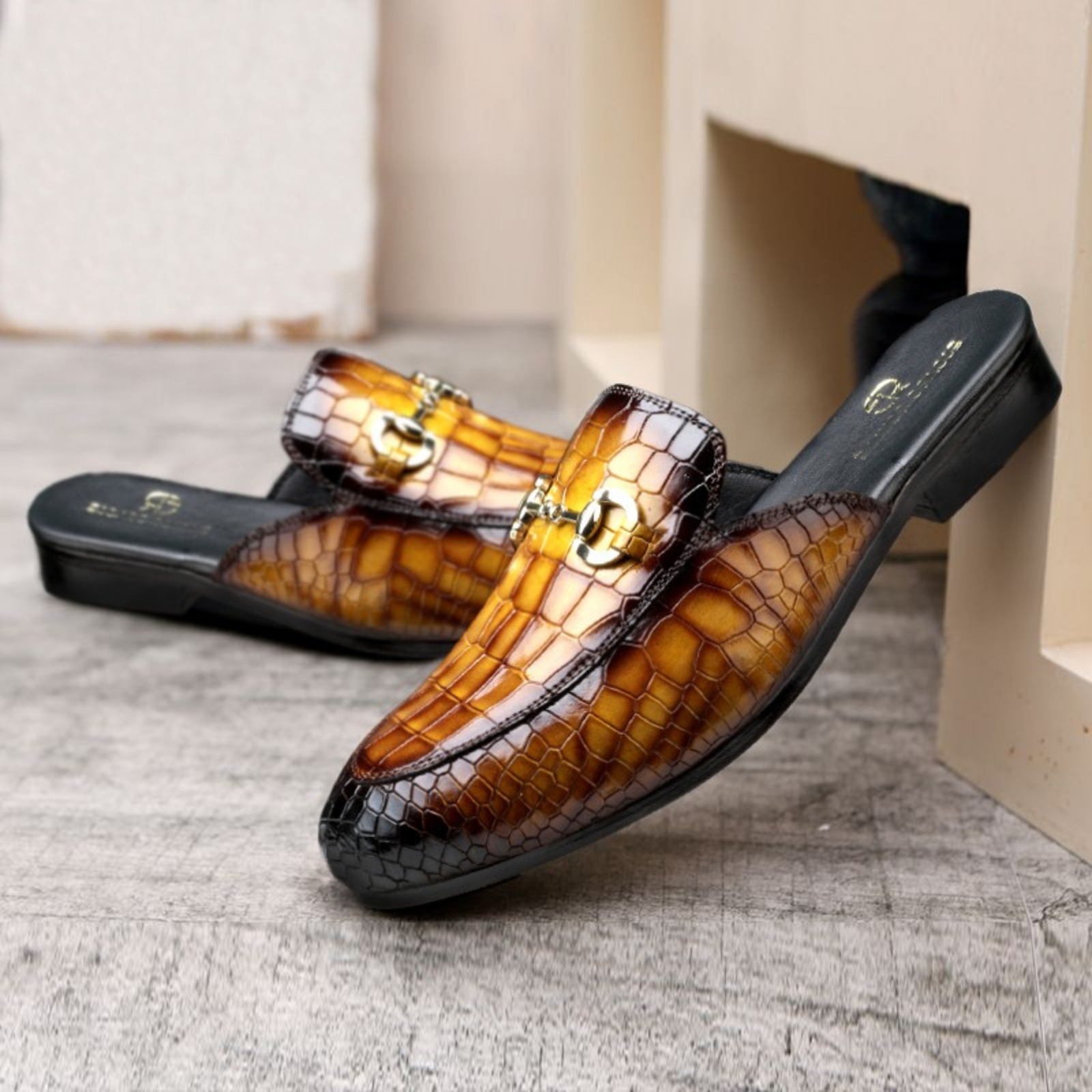 Tanguy Mule Slippers in Tan