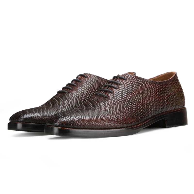 Boone Weaved Wholecut Oxfords in Brown