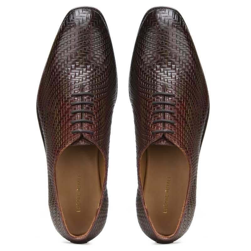 Boone Weaved Wholecut Oxfords in Brown