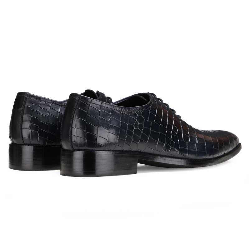 Gama Goodyear-welted Fiddleback Oxfords in Dark Blue