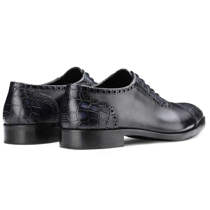 The Colombus Toecap Oxford In Blue