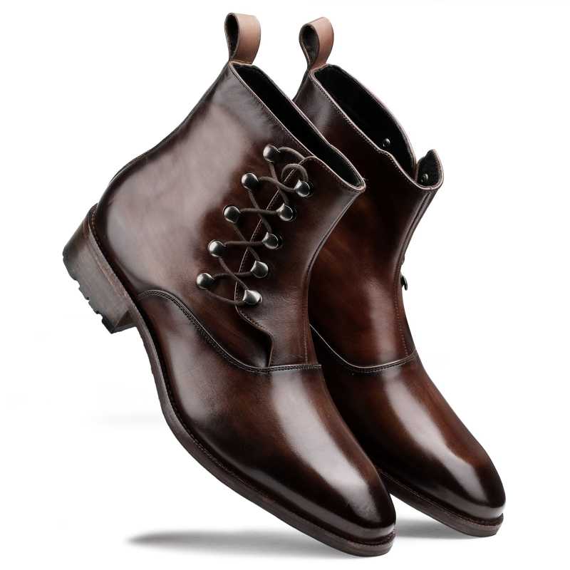 Francisco Laceup Boots in Brown