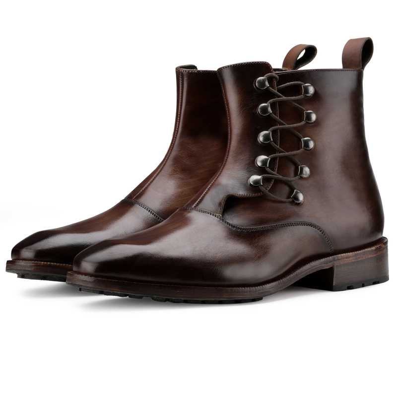 Francisco Laceup Boots in Brown