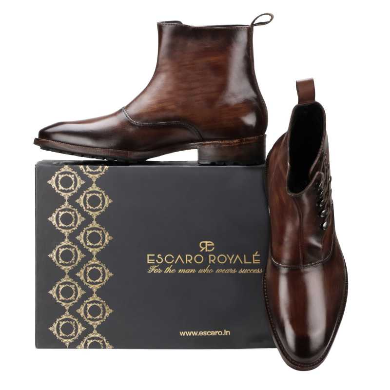 Francisco Laceup Boots in Brown