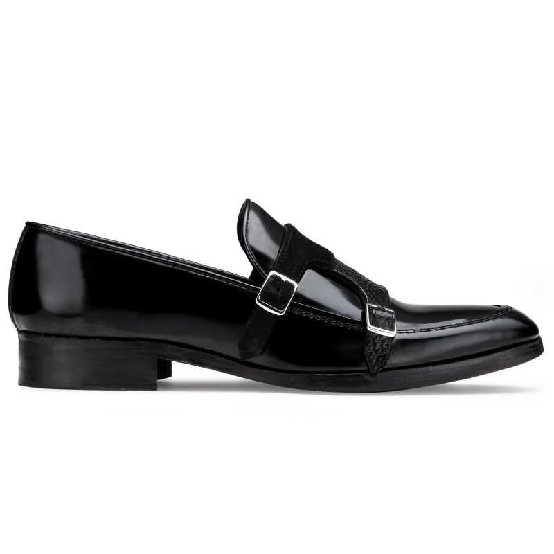 Erikson Designer Buckled Loafers in Black