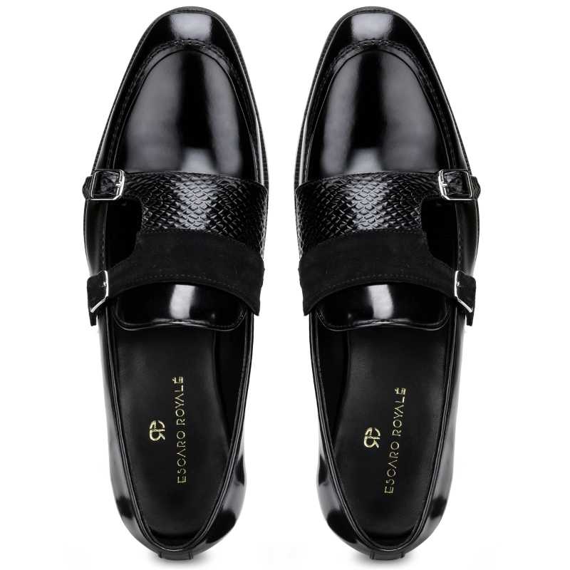 Erikson Designer Buckled Loafers in Black