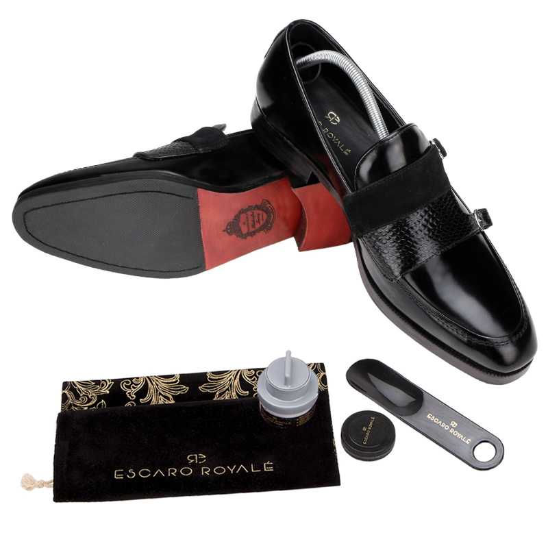 Erikson Designer Buckled Loafers in Black