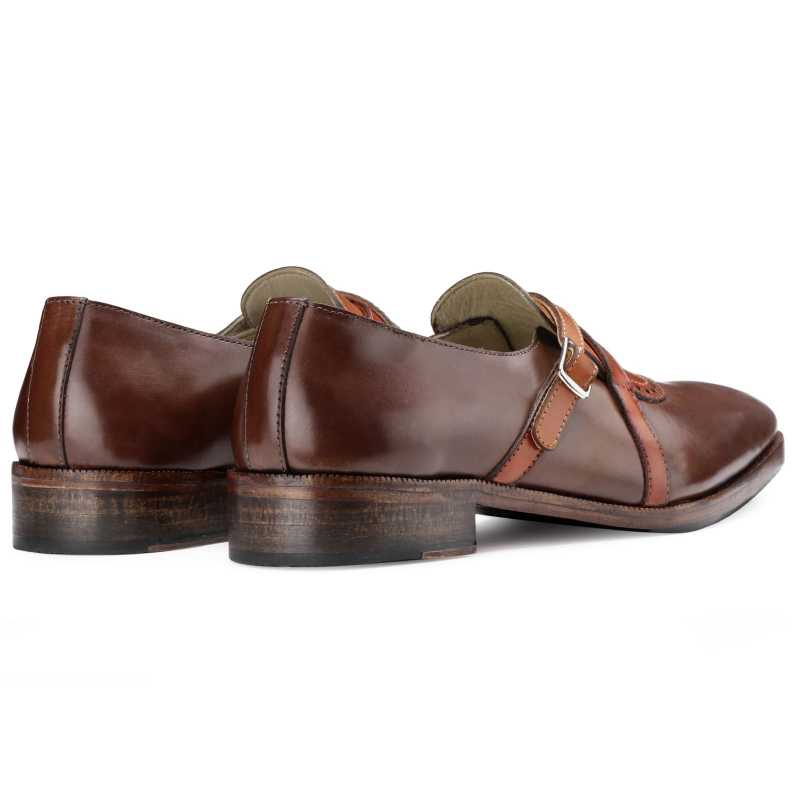 Drake Cross Buckled Loafers in Brown-Tan