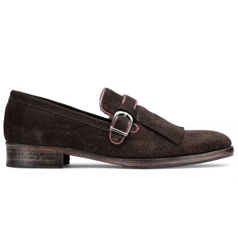 Edmund Kiltie Loafers In Brown Suede