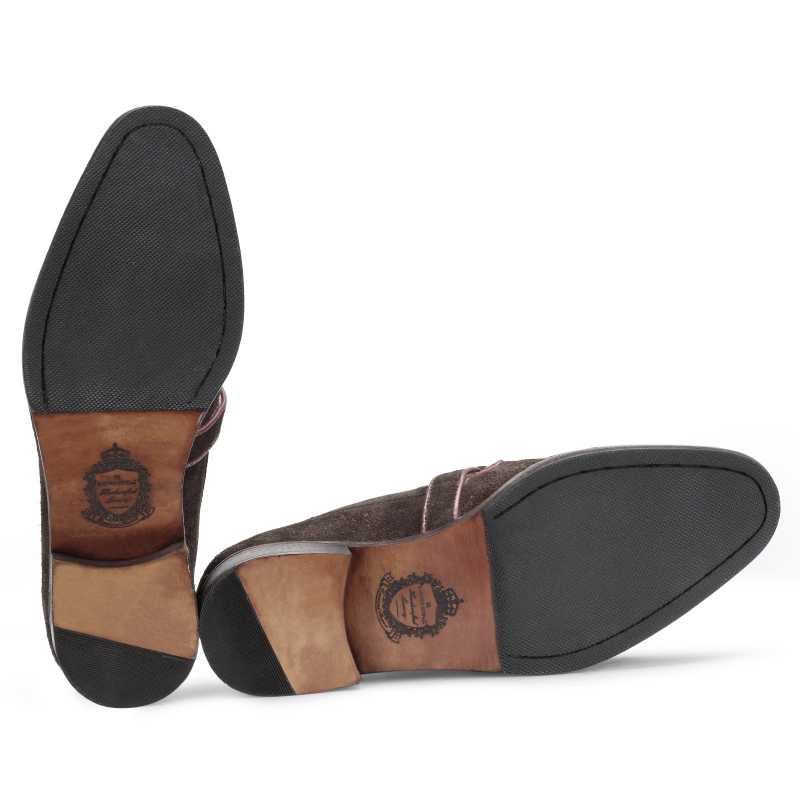 Edmund Kiltie Loafers In Brown Suede
