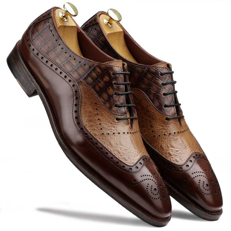 Cabot Three-Textured Oxfords in Brown