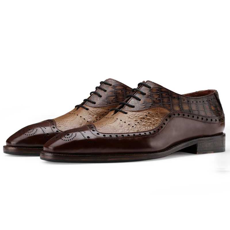 Cabot Three-Textured Oxfords in Brown