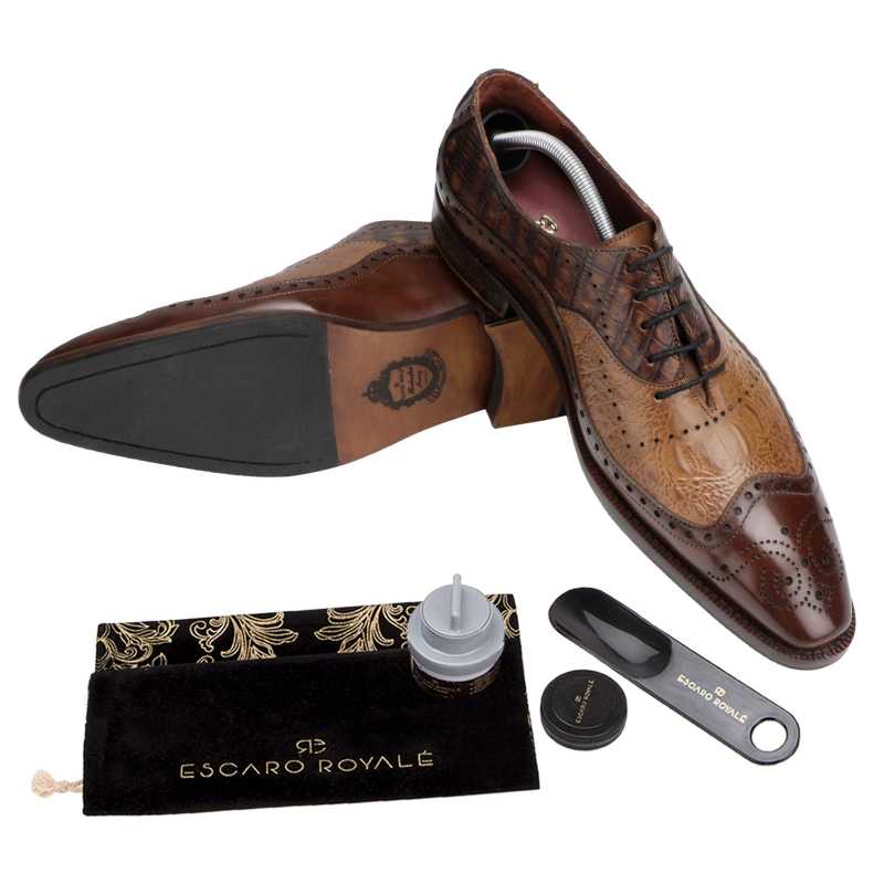 Cabot Three-Textured Oxfords in Brown