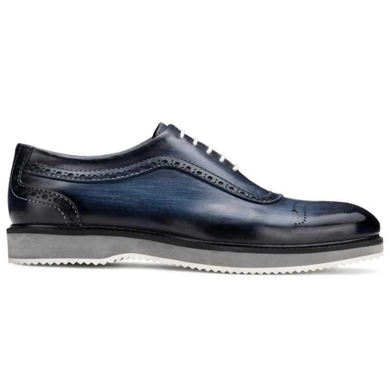 Cortes Designer Oxford Shoes in Blue
