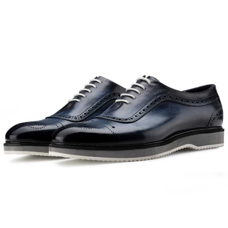 Cortes Designer Oxford Shoes in Blue