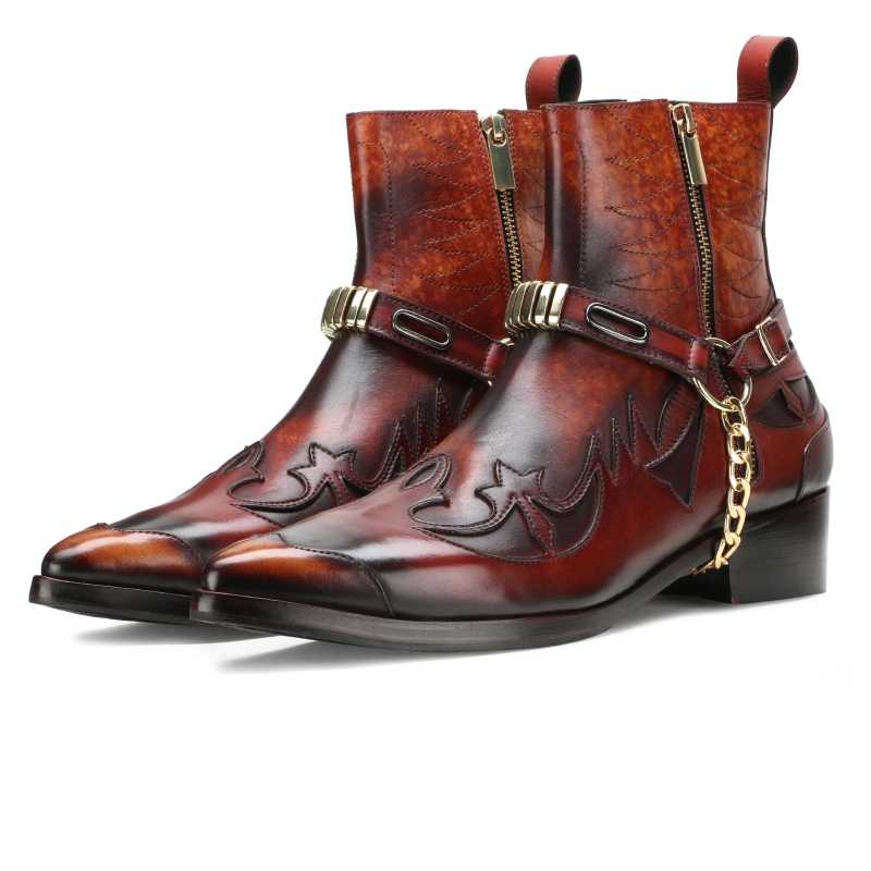 Santiago Cowboy Boots in Brown