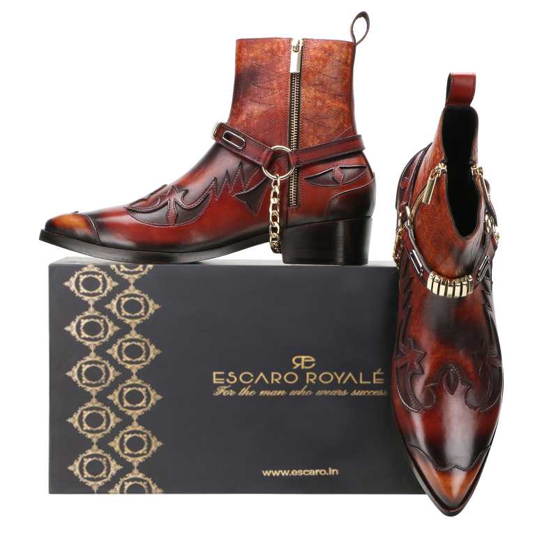 Santiago Cowboy Boots in Brown
