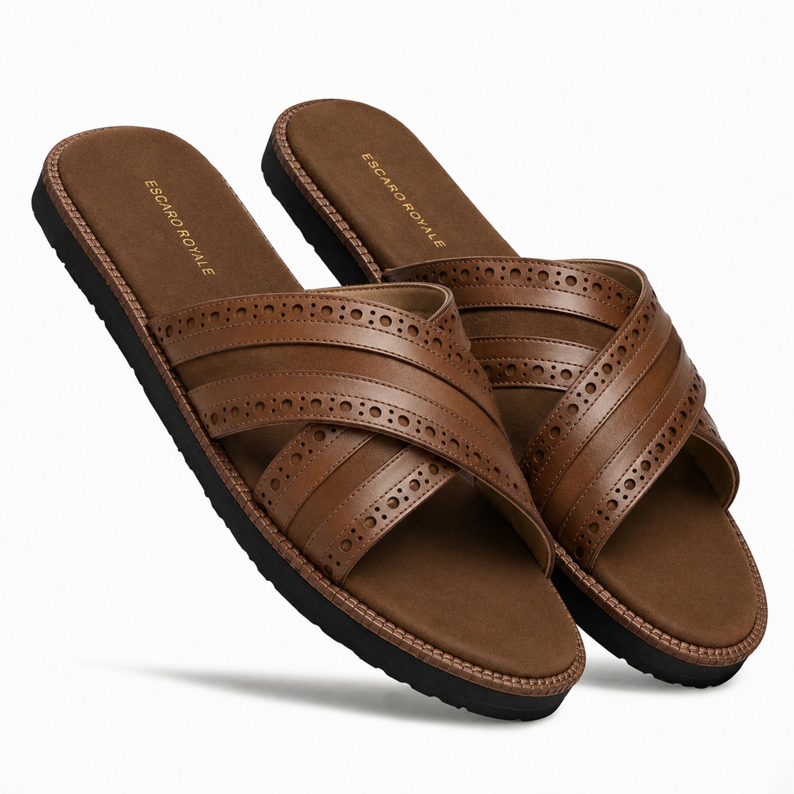 The Veneto Crossband Sliders in Brown