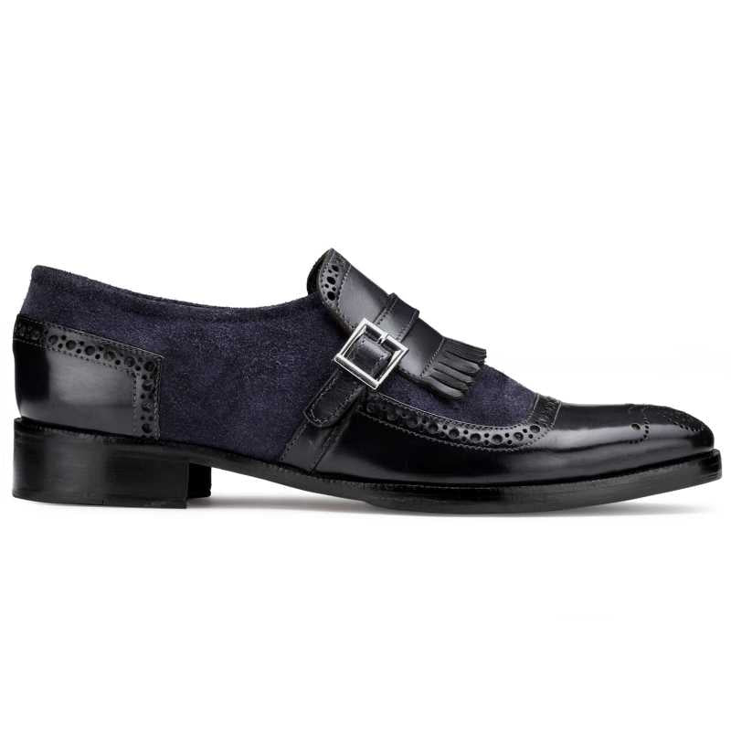 The Marco Dual Textured Kiltie Monkstrap in Blue / clearance