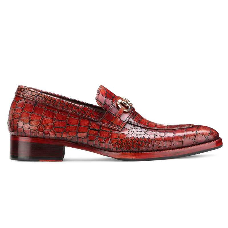 Brig Textured Horsebit Slipons - Brown / clearance