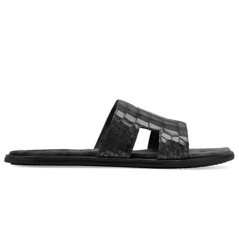 Iconic Textured Sliders - Black