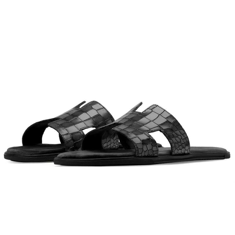 Iconic Textured Sliders - Black