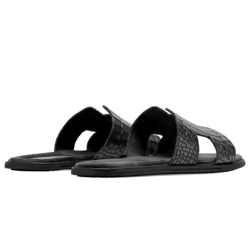Iconic Textured Sliders - Black