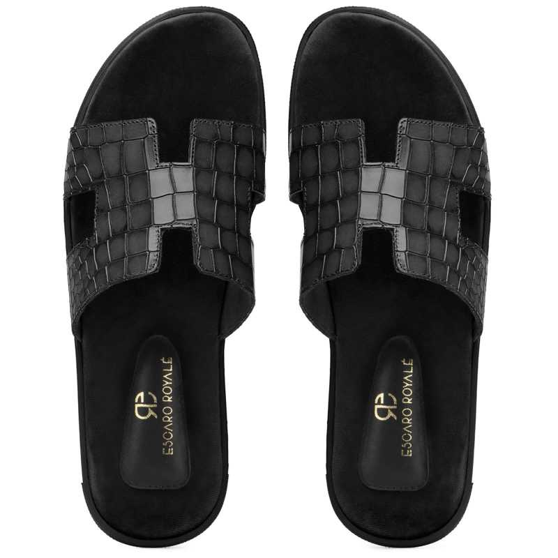 Iconic Textured Sliders - Black