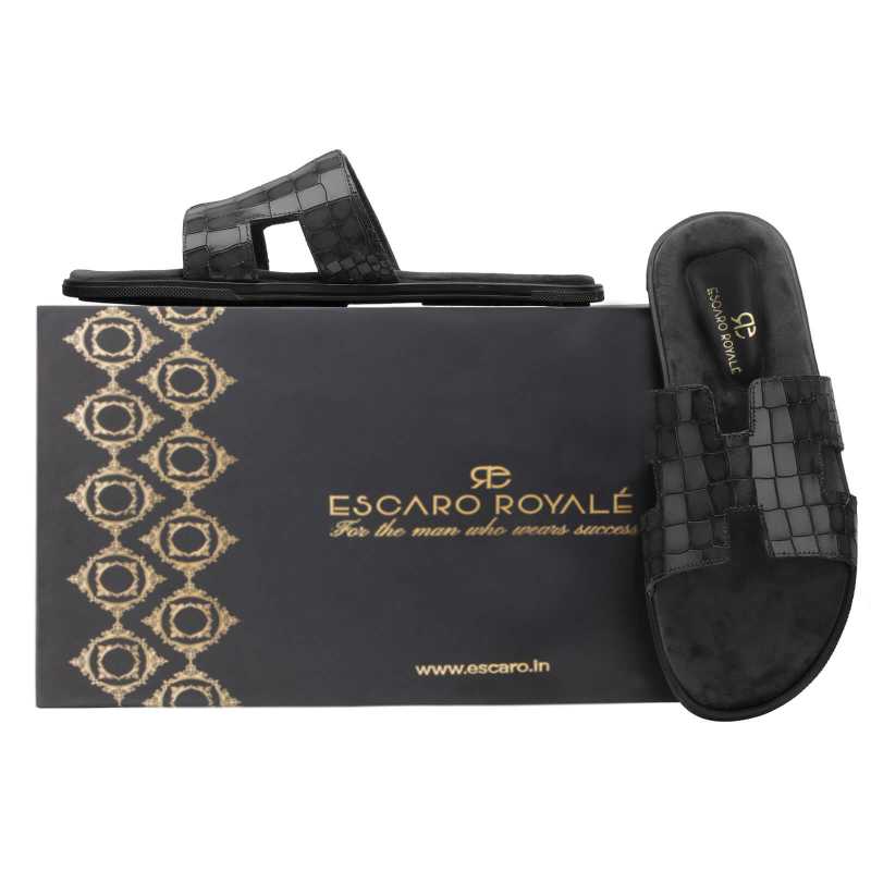 Iconic Textured Sliders - Black