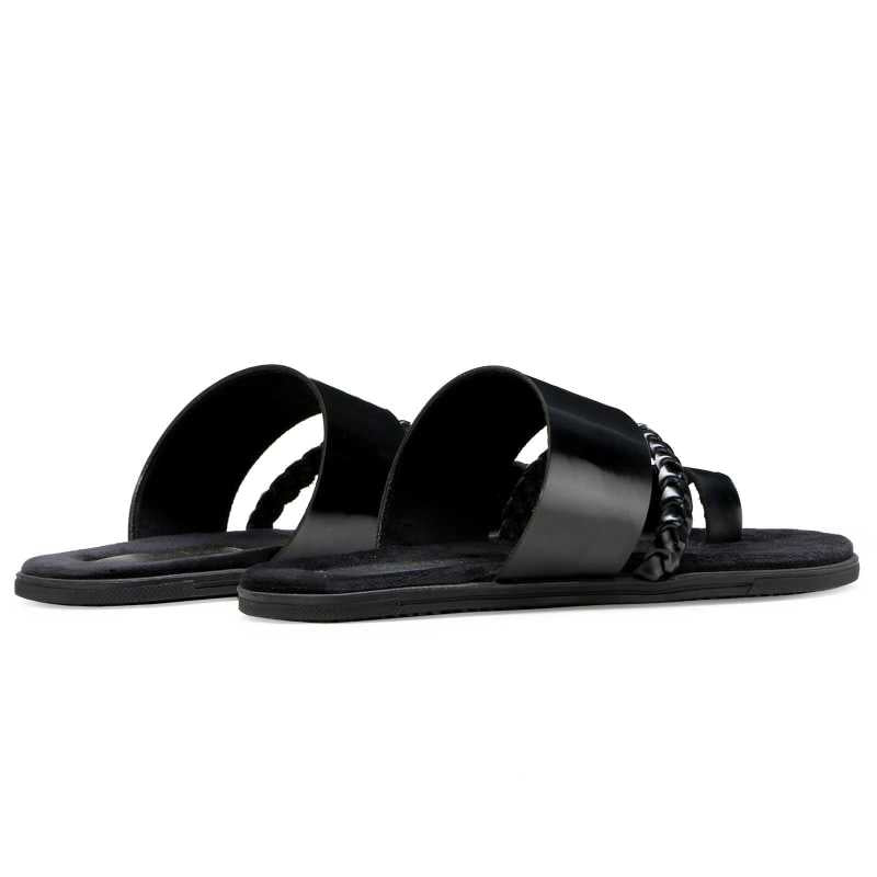 Genesis Weaved Slippers - Black