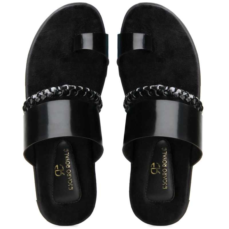 Genesis Weaved Slippers - Black