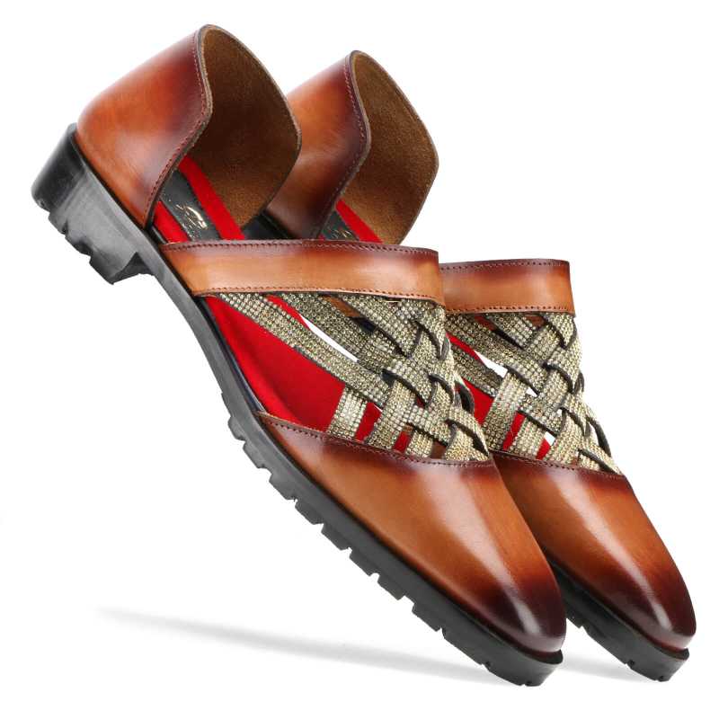 Ziggy Ethnic Sandals in Tan