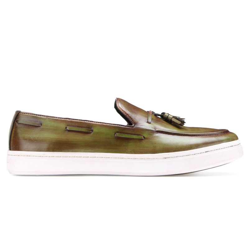 Riddler Tassel Sneakers in Olive