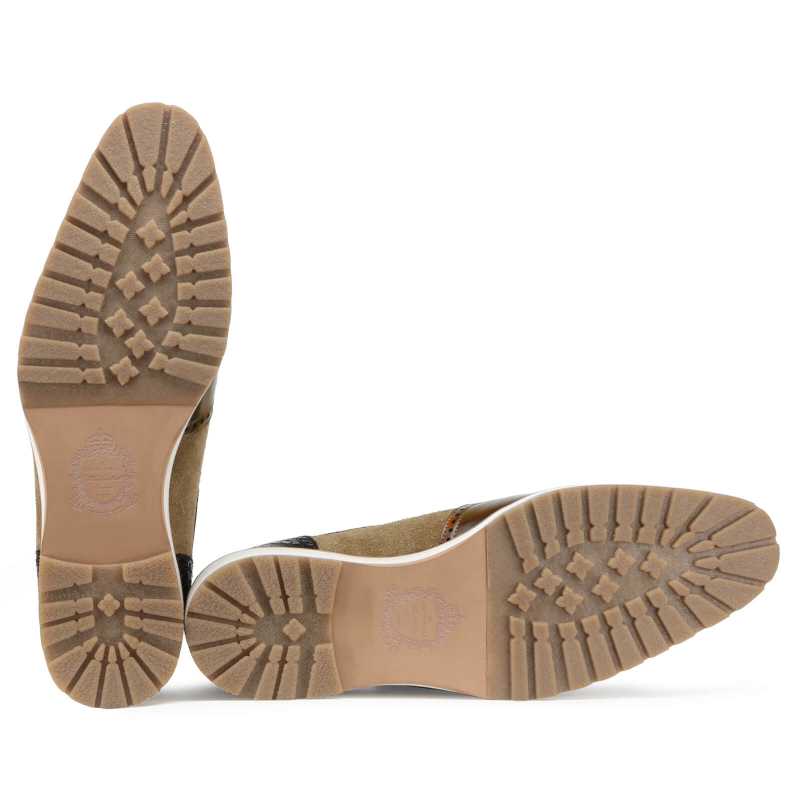 Stefano Designer Derby Shoes Rubber-Sole in Brown Suede