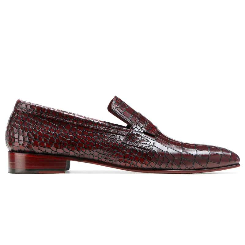 Reed Sleek Penny Loafers in Burgundy