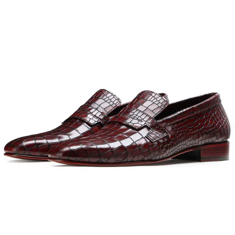 Reed Sleek Penny Loafers in Burgundy