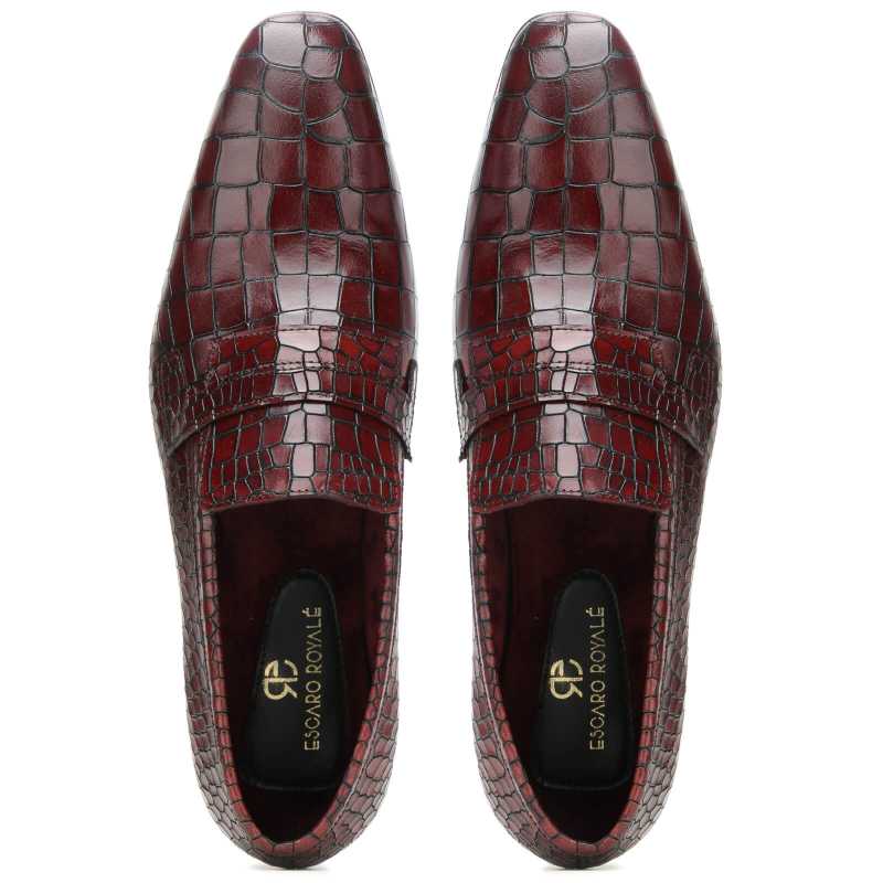 Reed Sleek Penny Loafers in Burgundy