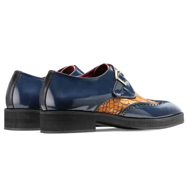 Arista Monk Shoes in TanBlue