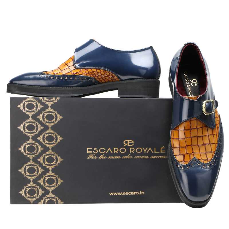 Arista Monk Shoes in TanBlue