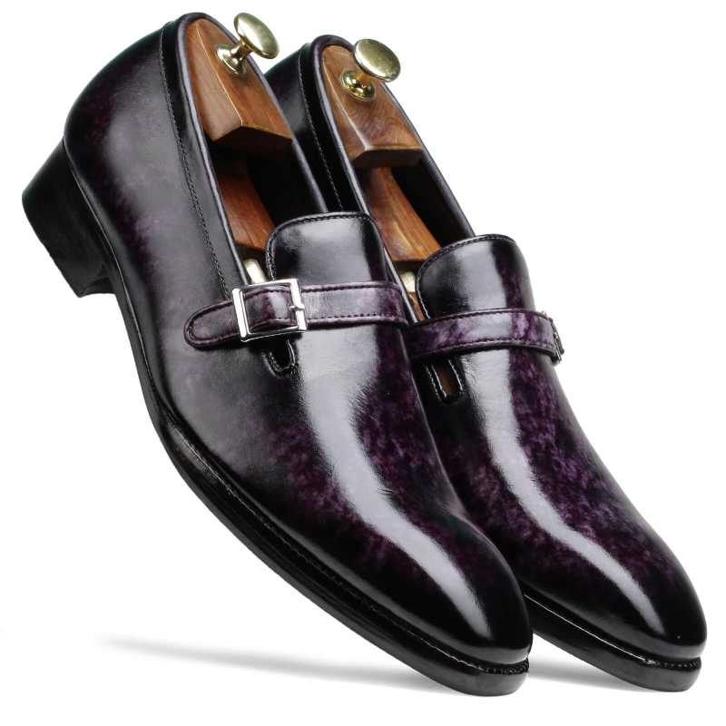 Mushashi Buckled Loafers in Purple