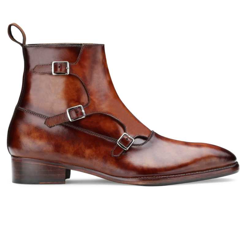 Spartacus 3-Buckle Ankle Boots in Tan