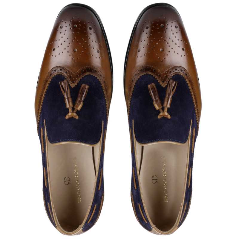 Chicago Tassel Loafers in TanBlue