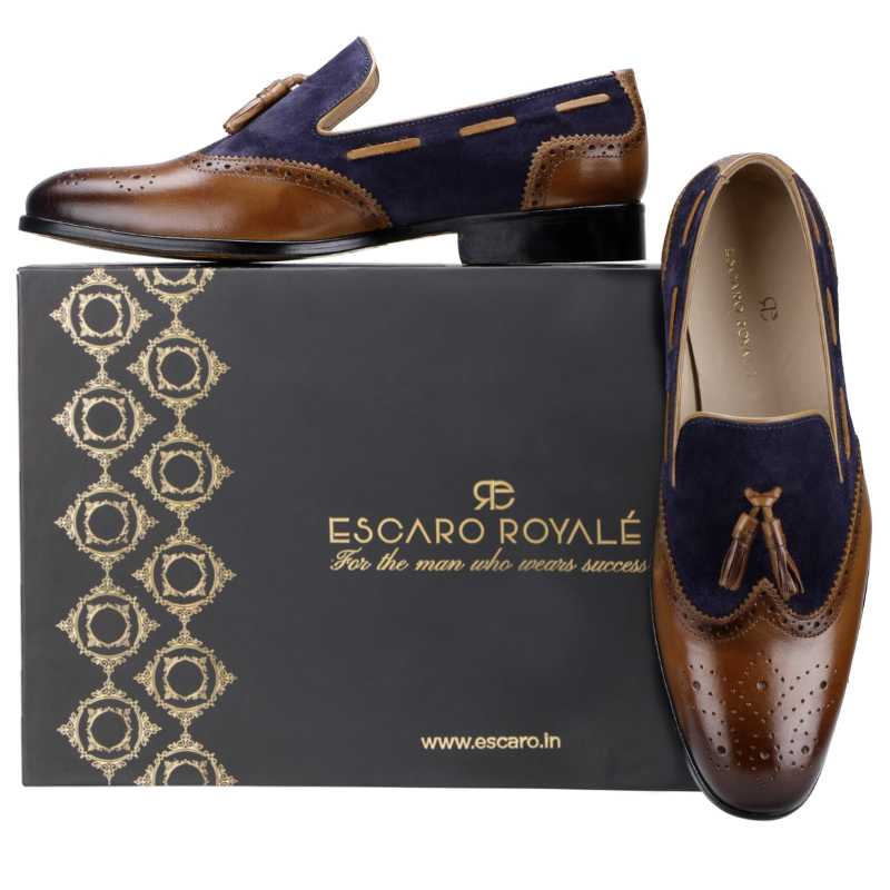 Chicago Tassel Loafers in TanBlue